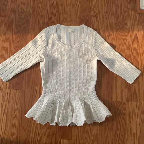 Jonathan Simkhai Peplum Pointelle Stretch Top XS - Picture 5 of 7